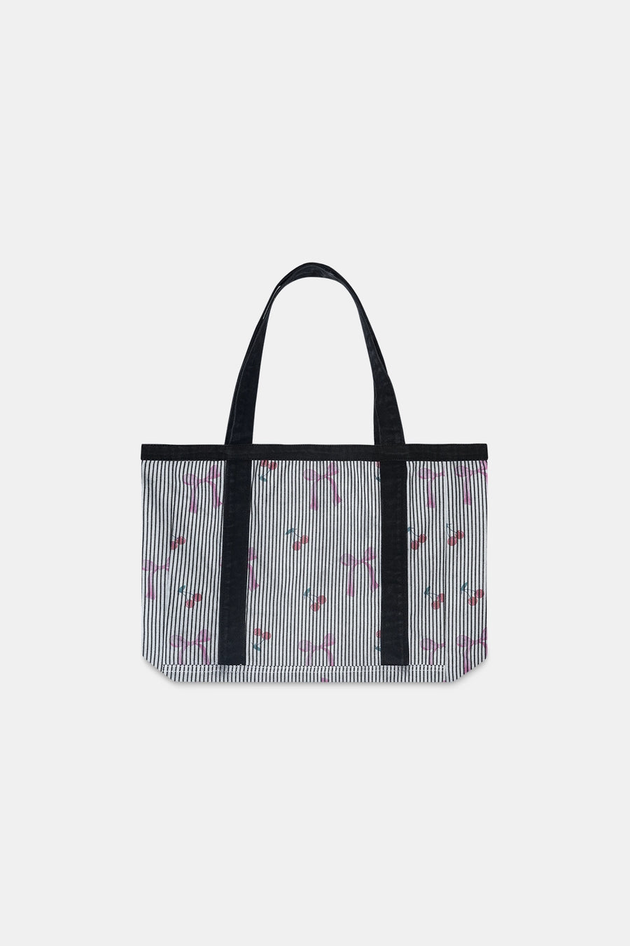 Bow Printed Denim Tote