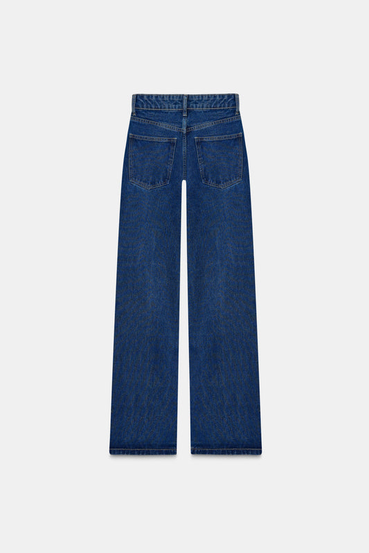 Bow Studded Straight-Leg Jeans
