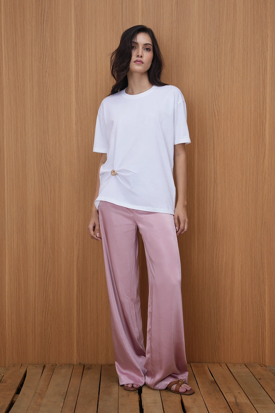 Brooch Cinched T-Shirt