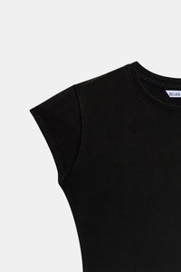 Brown Acid Wash Fitted T-Shirt