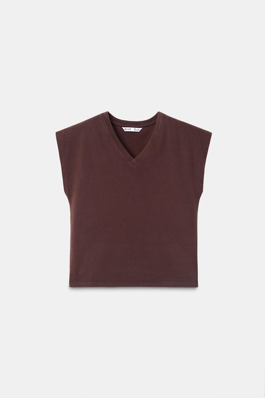 Brown Basic V-Neck T-Shirt