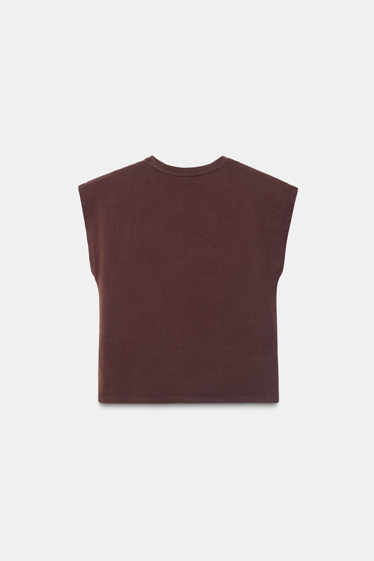 Brown Basic V-Neck T-Shirt