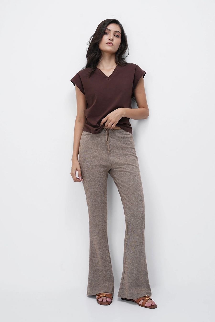 Brown Flared Joggers