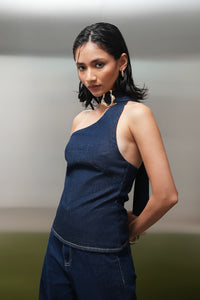 Buckled Denim Top