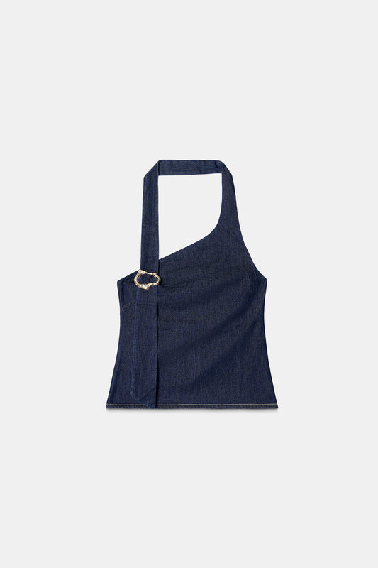 Buckled Denim Top