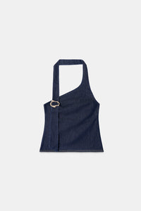 Buckled Denim Top