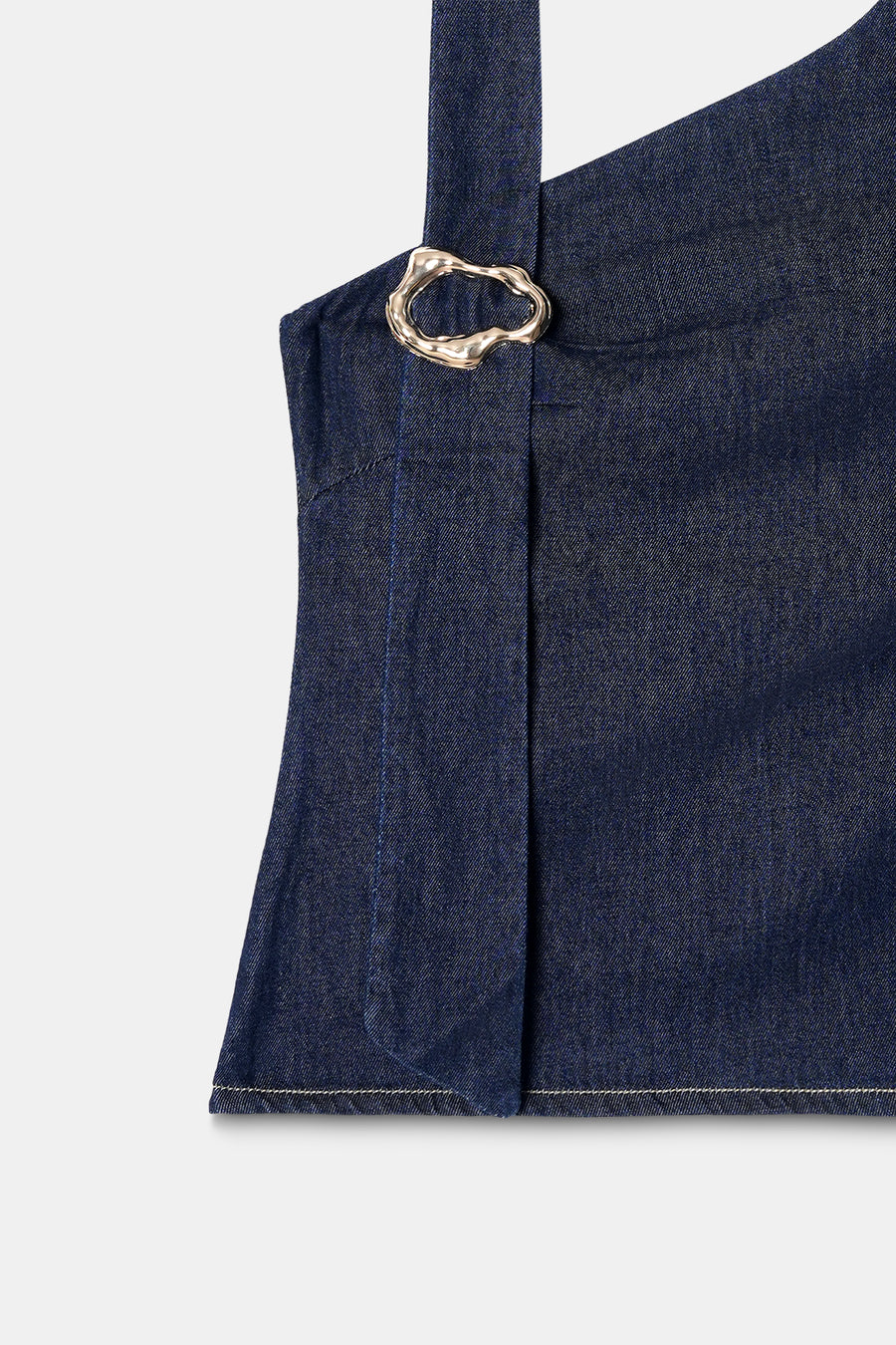 Buckled Denim Top
