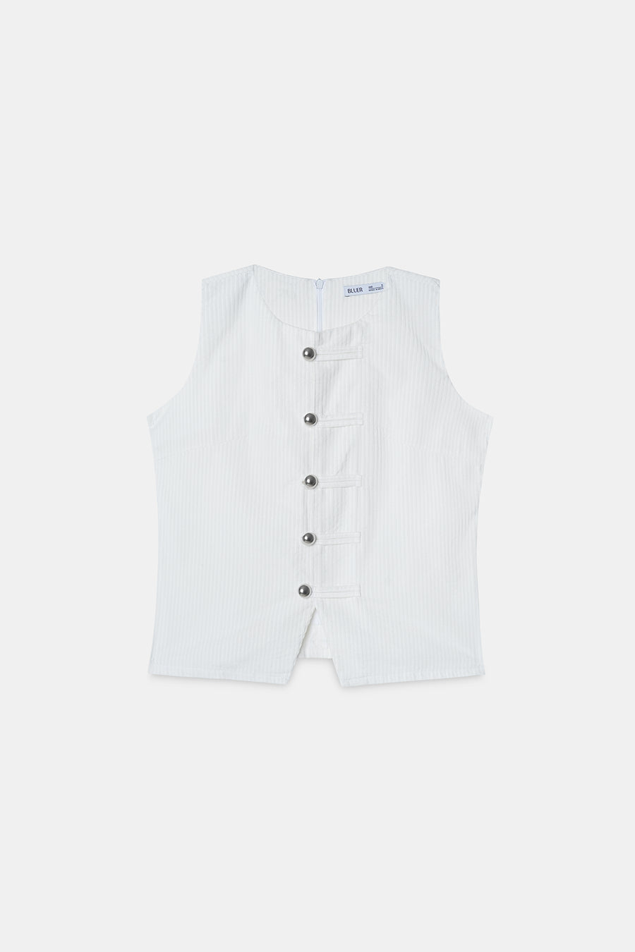 Buttoned Corduroy Top- White