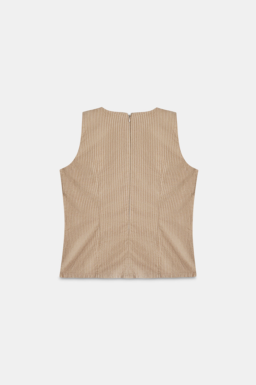Buttoned Corduroy Top- Beige