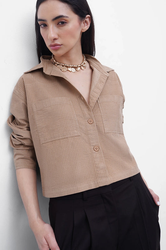 Camel Brown Corduroy Shirt