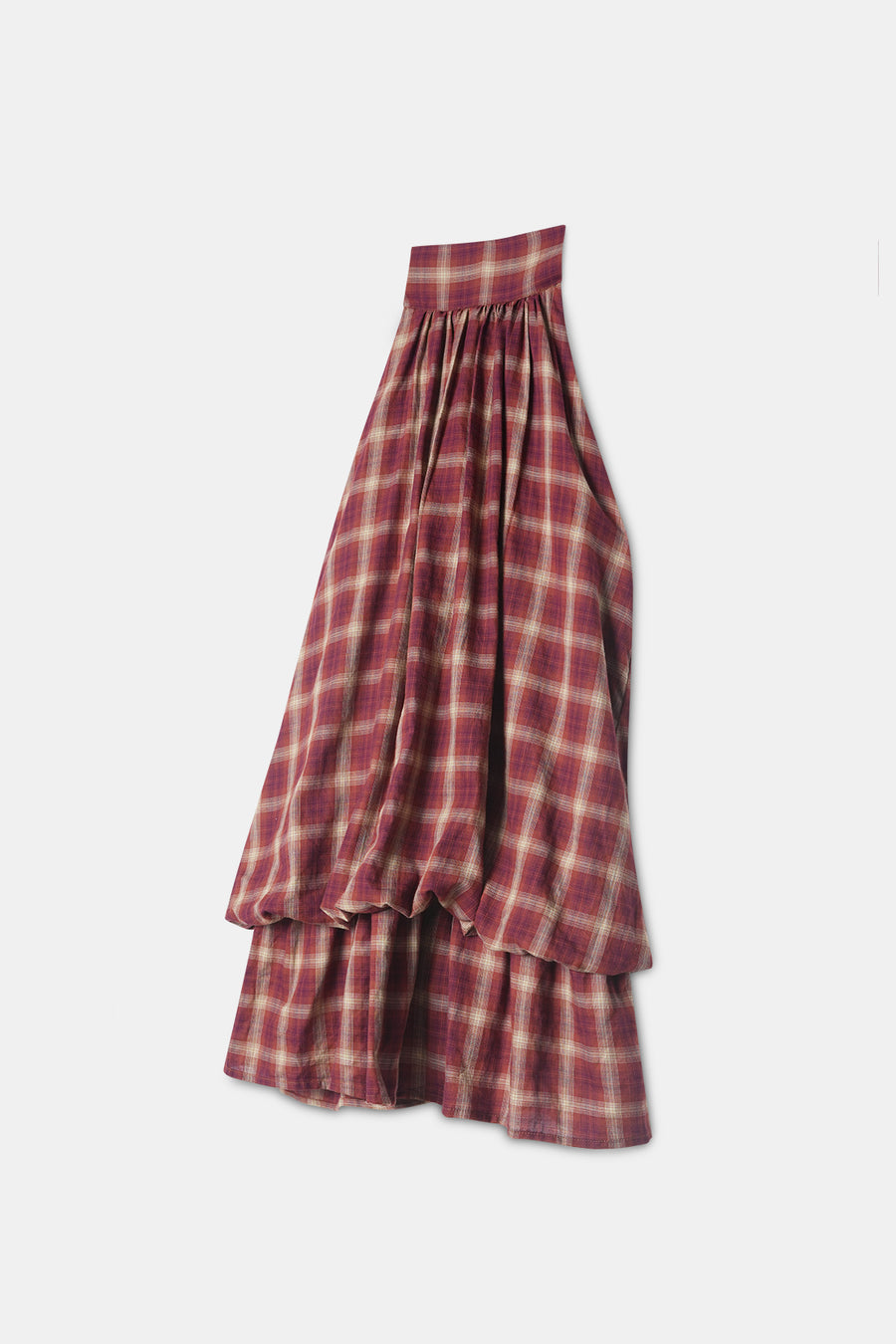Checkered Halter-Neck Bubble Dress