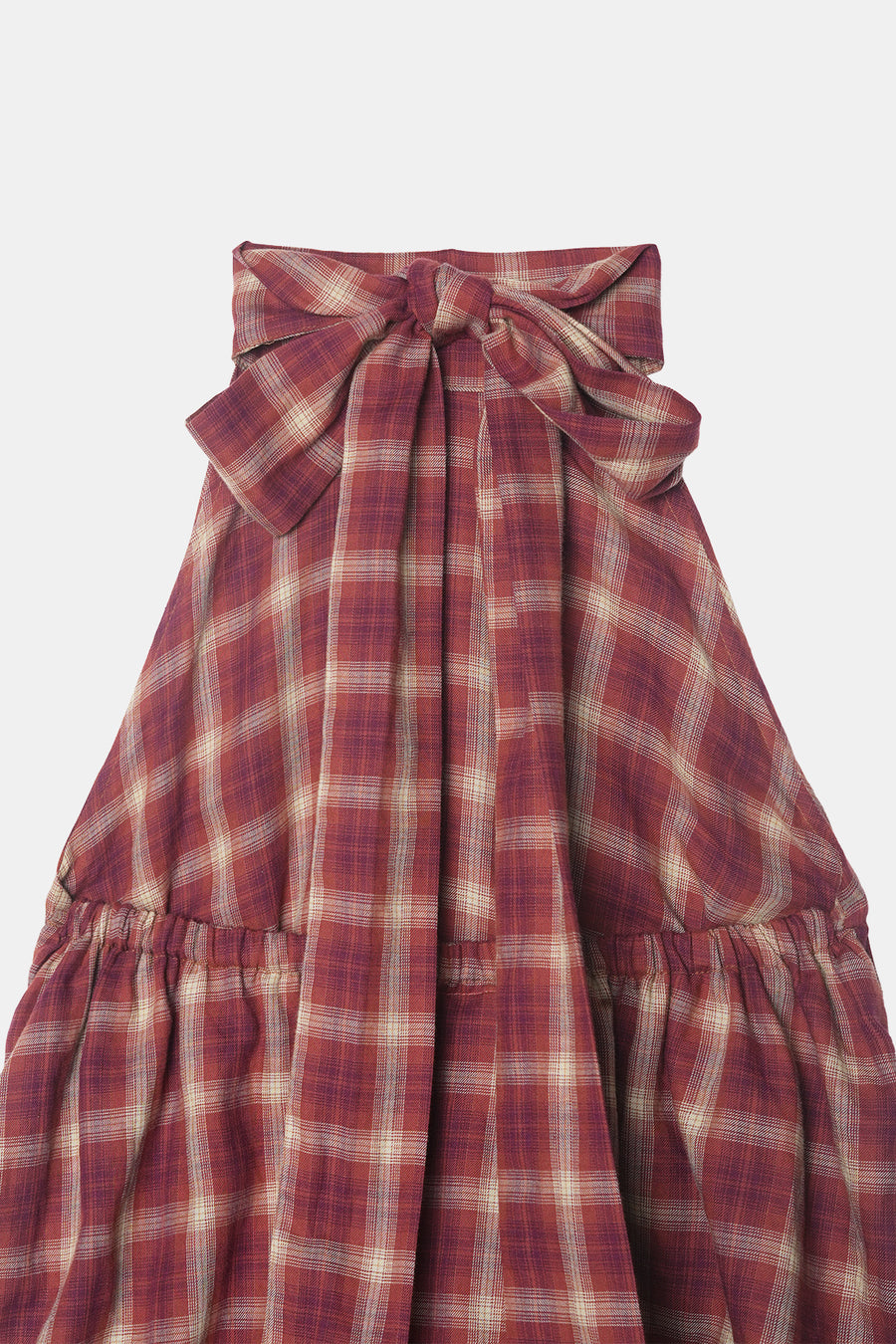 Checkered Halter-Neck Bubble Dress