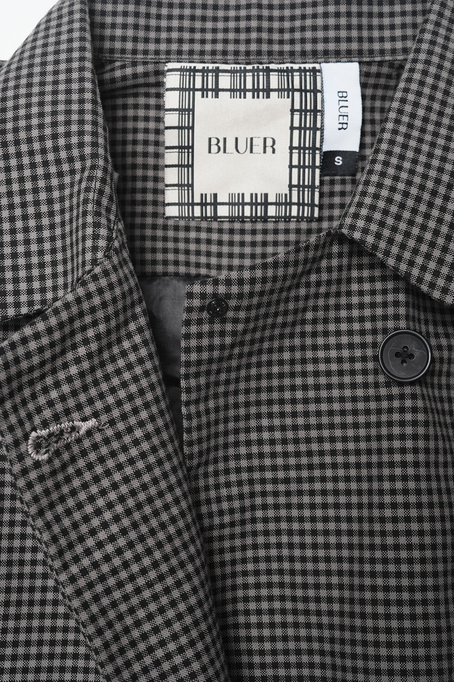 Checkered Puff-Sleeve Jacket