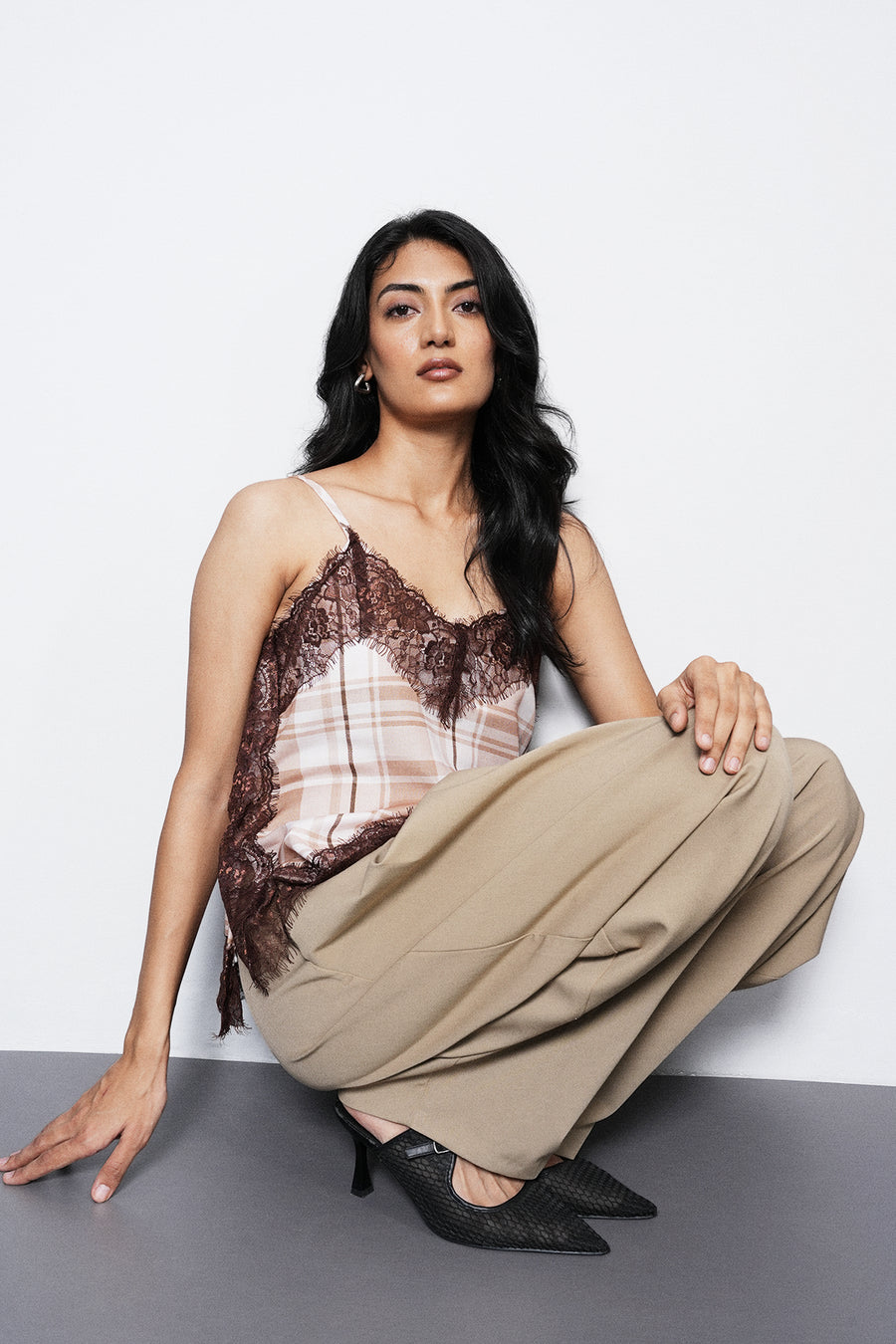 Checkered Camisole Top