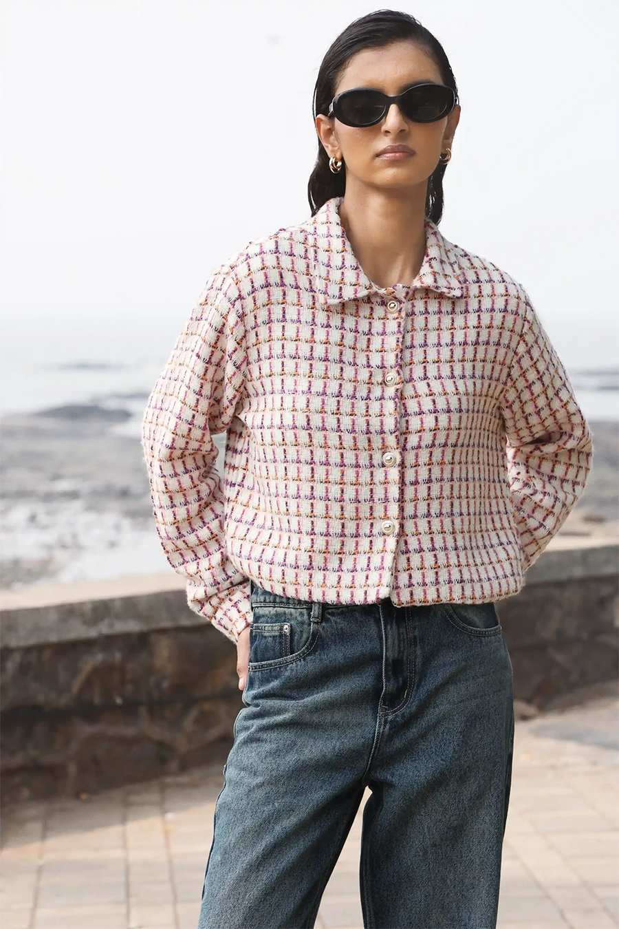 Checkered Tweed Jacket