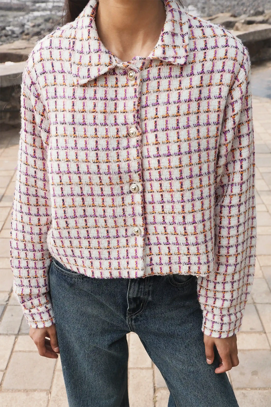 Checkered Tweed Jacket