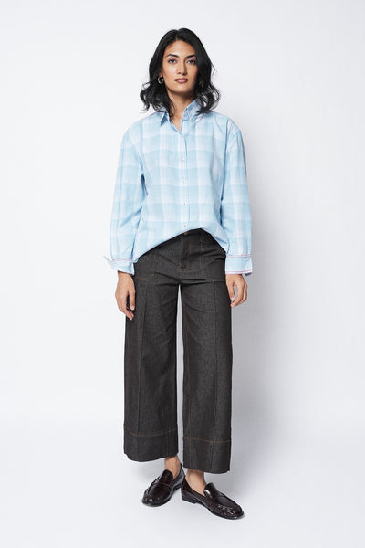 Contrast Stitch Checkered Shirt