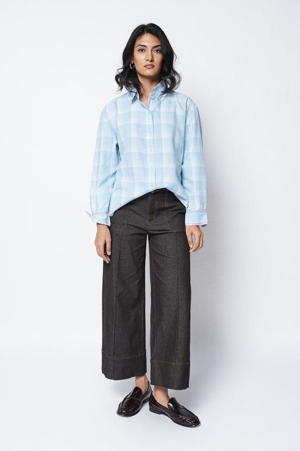 Contrast Stitch Checkered Shirt