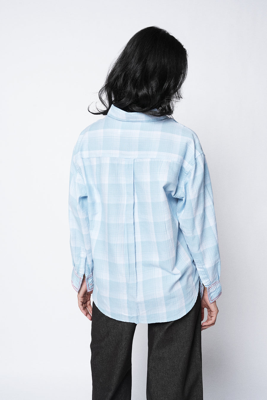Contrast Stitch Checkered Shirt