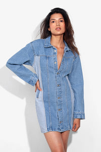 Two Tone Denim Dress