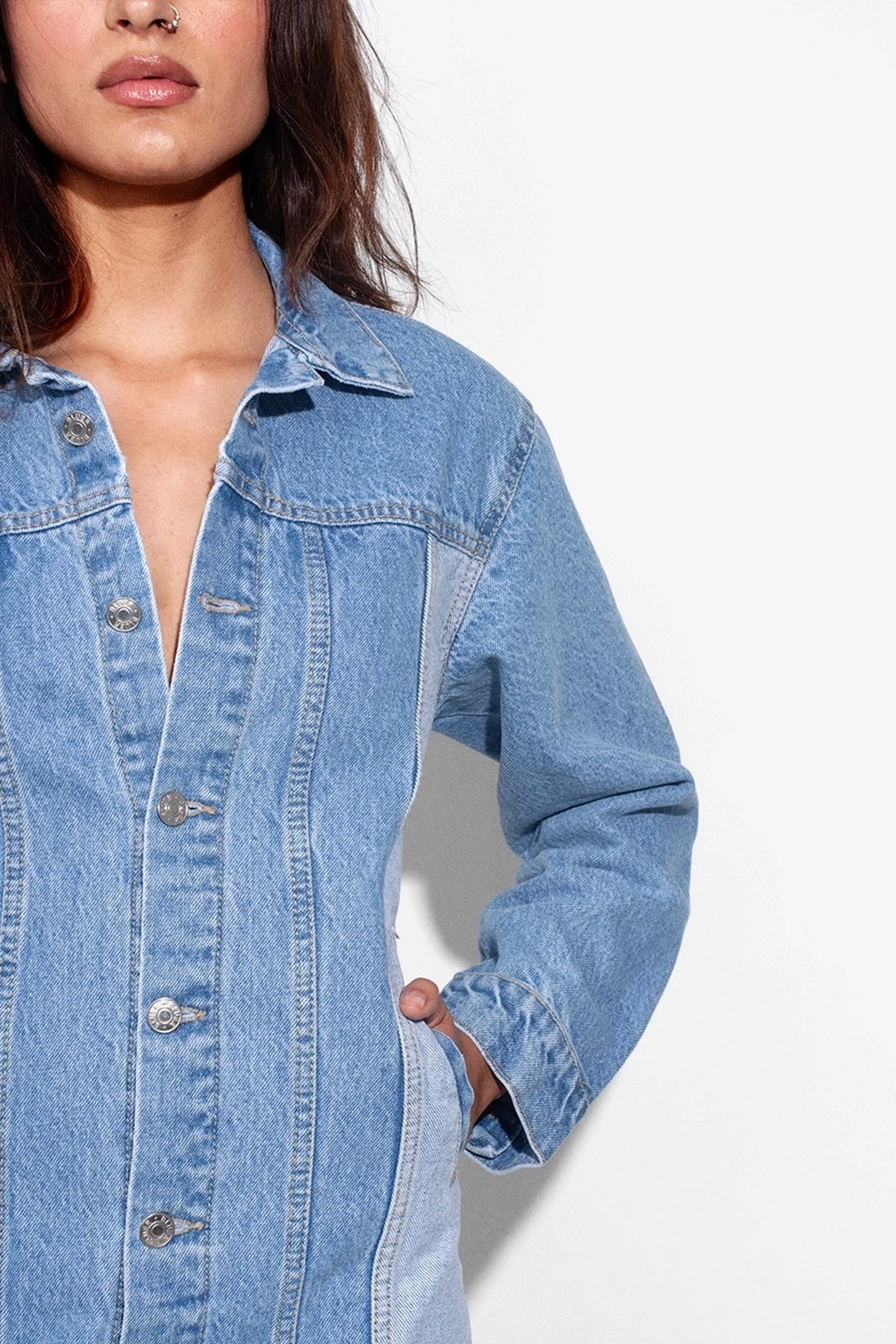 Two Tone Denim Dress