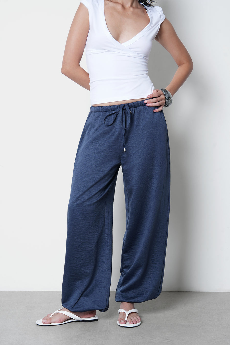 Crushed Satin Sarouel Trousers