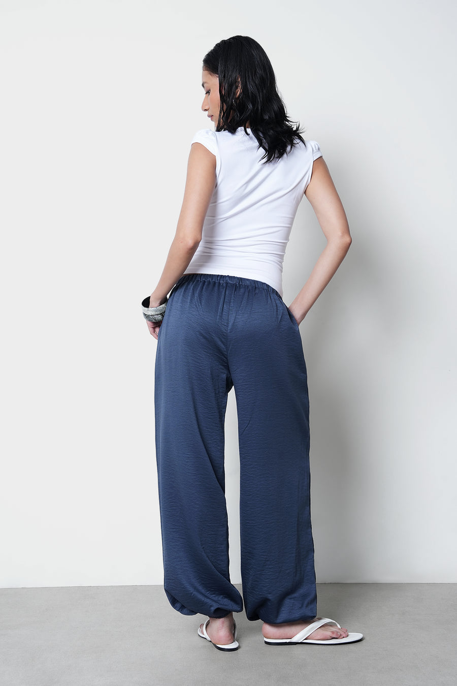 Crushed Satin Sarouel Trousers