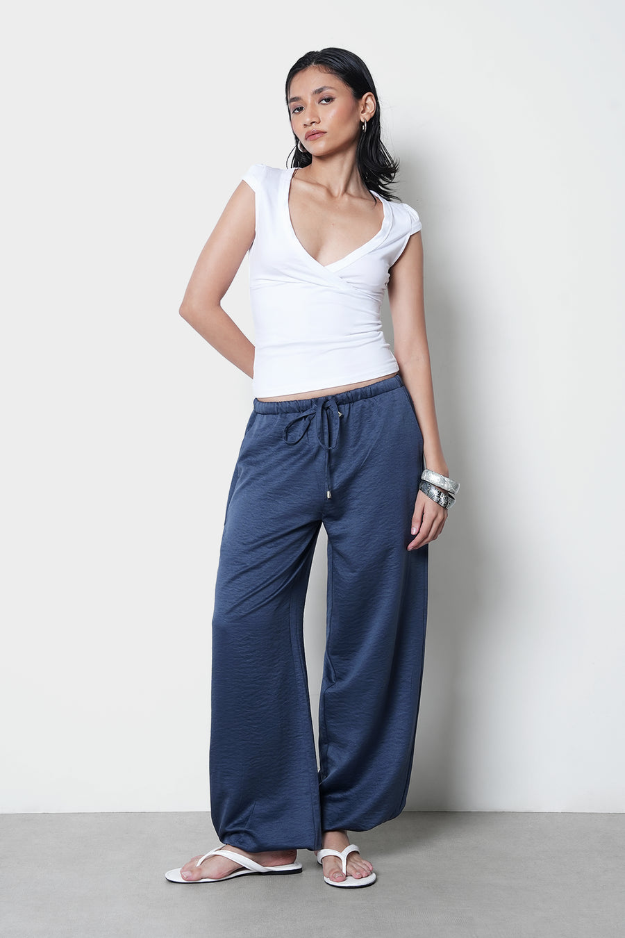 Crushed Satin Sarouel Trousers