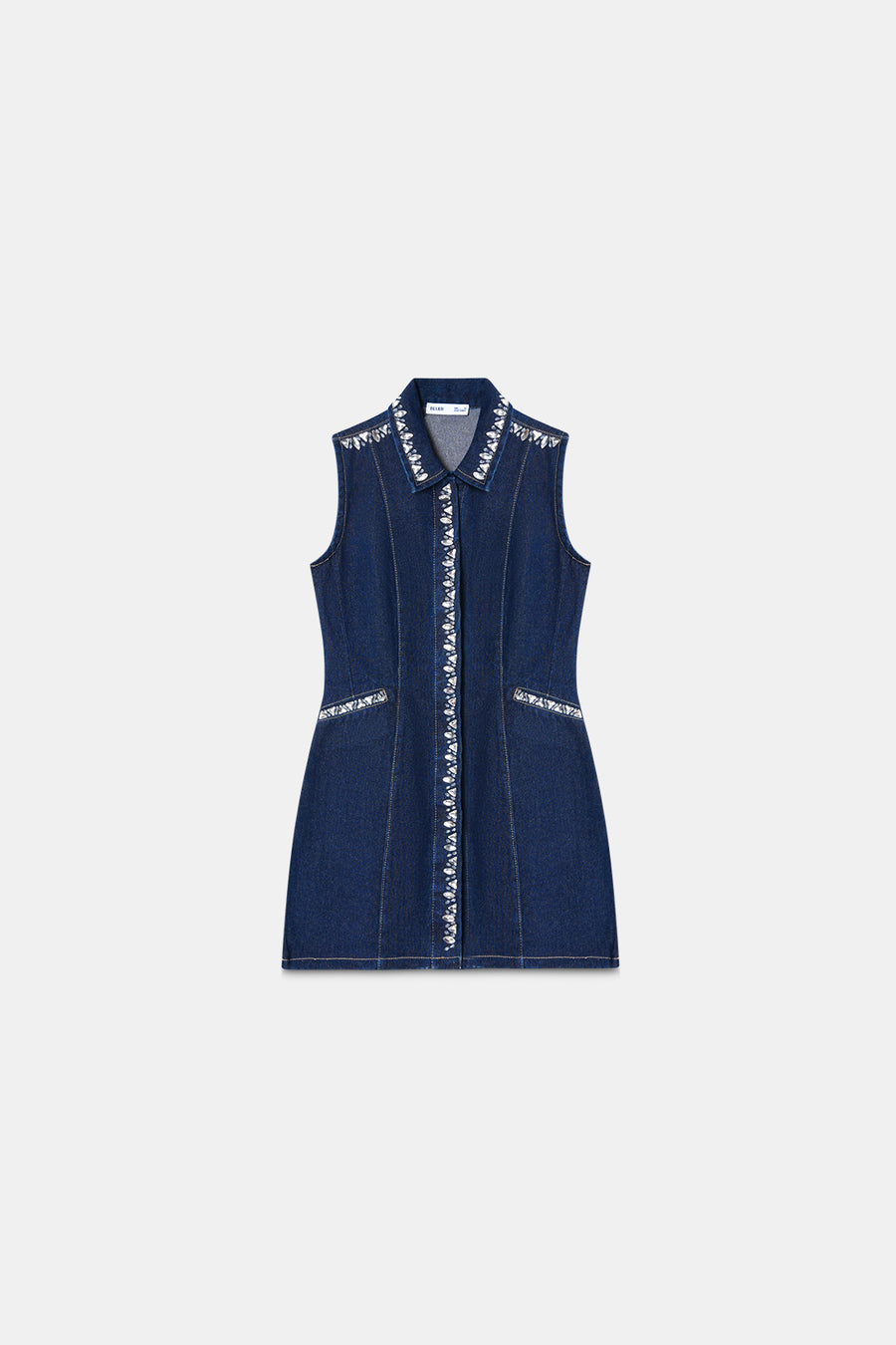 Crystal Embellished Denim Dress