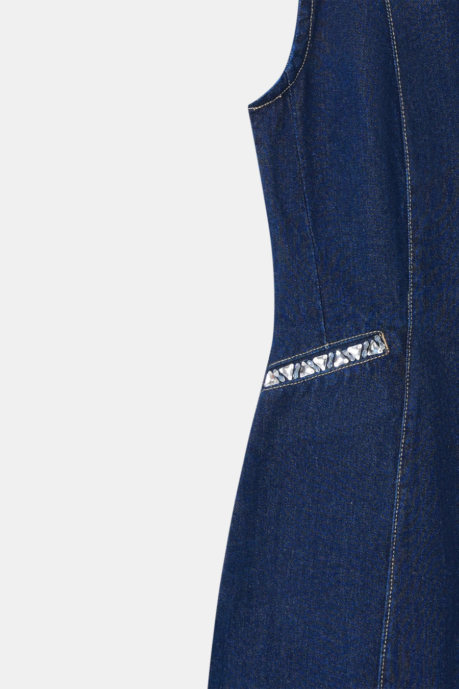 Crystal Embellished Denim Dress