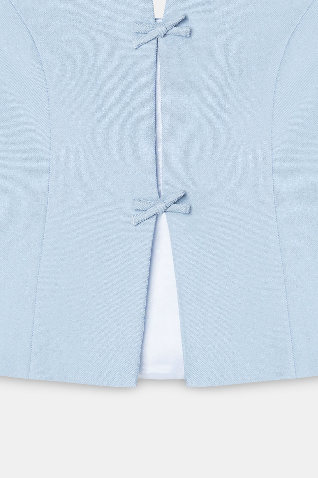Cut-Out Halter Top with Bows- Blue