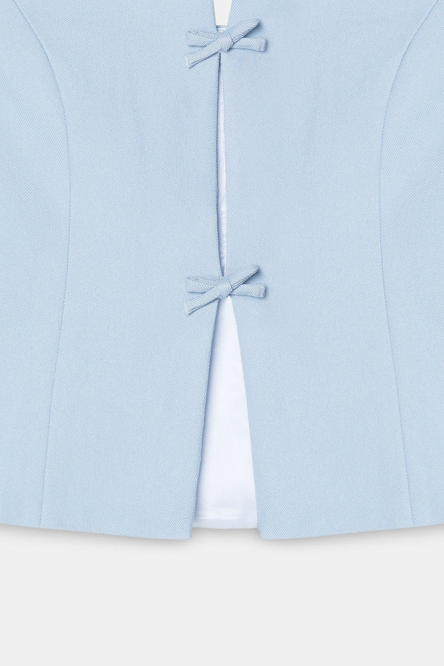 Cut-Out Halter Top with Bows- Blue