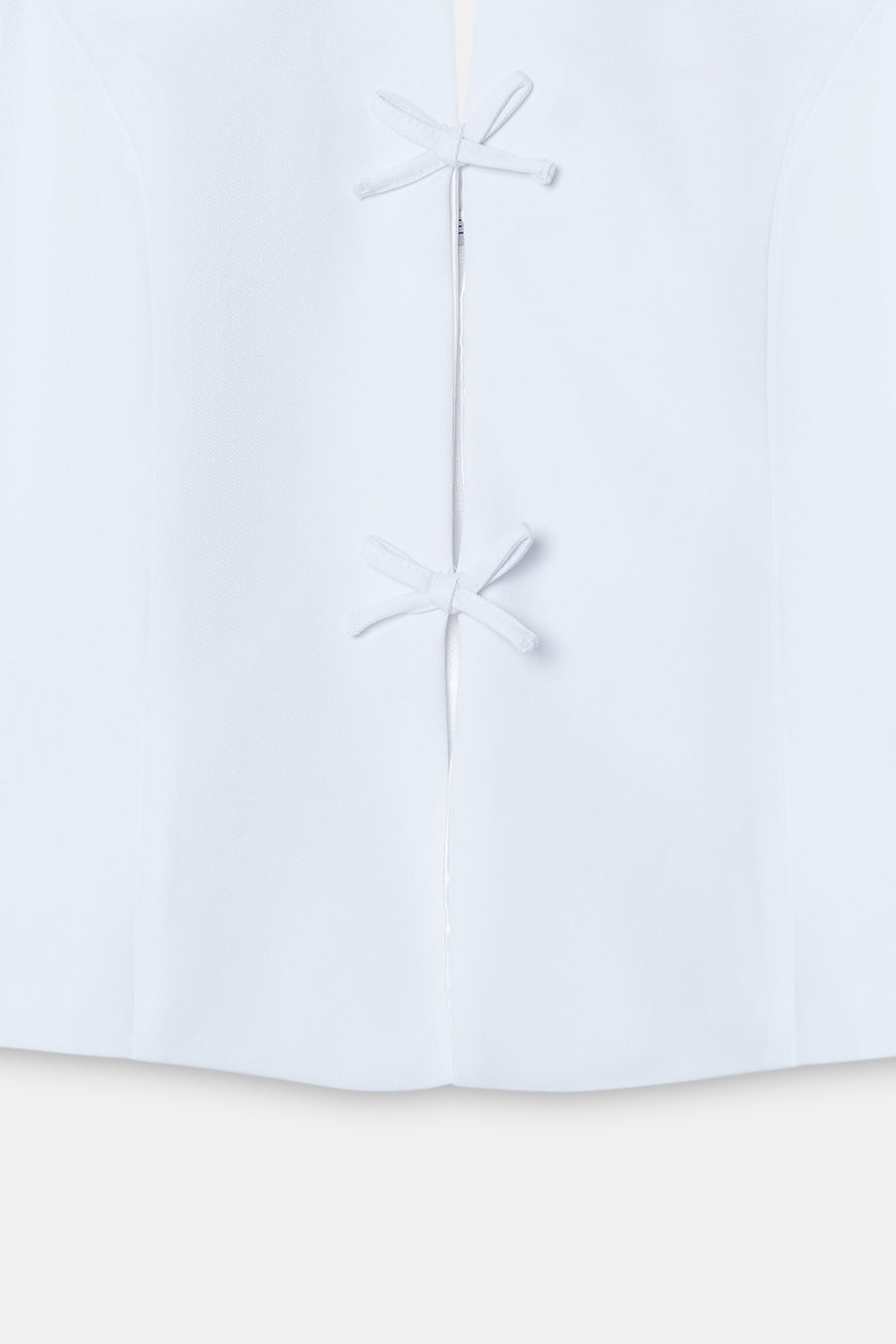 Cut-Out Halter Top with Bows- White