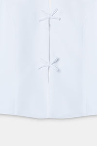 Cut-Out Halter Top with Bows- White