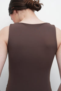 Mocha Taupe Polyamide Tank Top