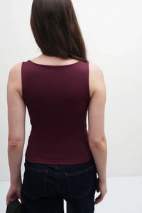 Burgundy Polyamide Tank Top