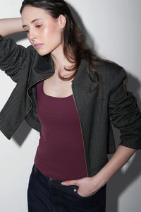 Burgundy Polyamide Tank Top