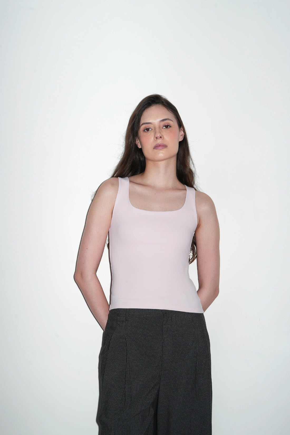 Marshmallow Pink Polyamide Tank Top