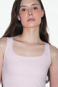 Marshmallow Pink Polyamide Tank Top
