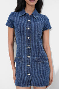 Blue Handwork Denim Dress
