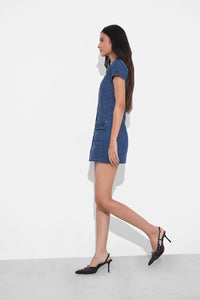 Blue Handwork Denim Dress