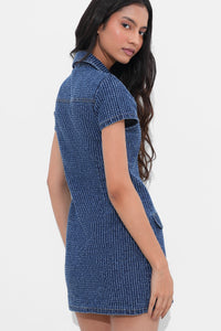 Blue Handwork Denim Dress