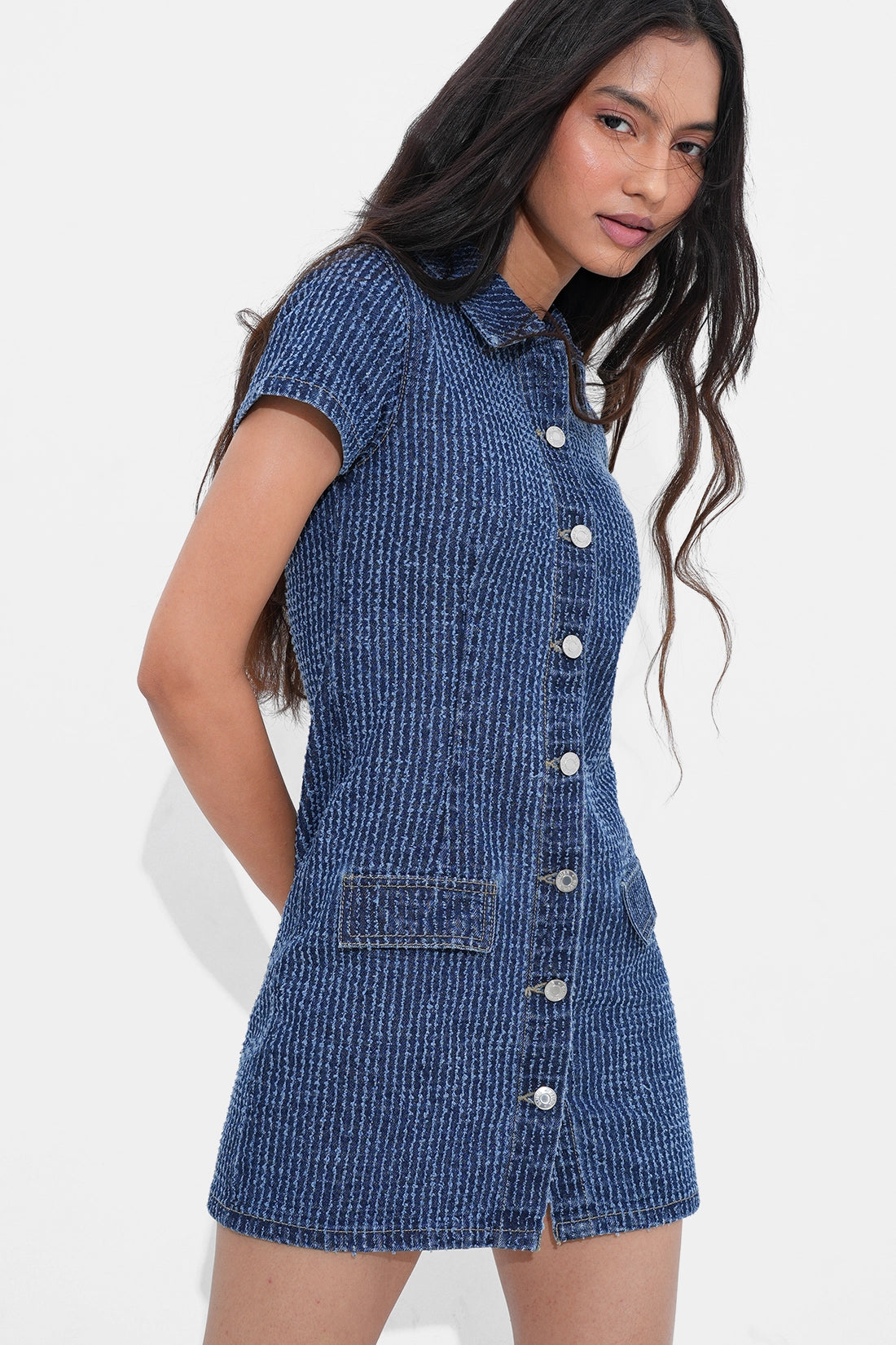 Blue Handwork Denim Dress
