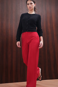 Red Pintuck Trouser