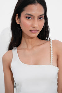 White Satin Slit Dress