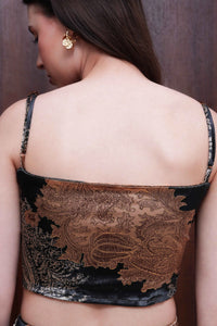 Black Textured Floral Co-ord Set