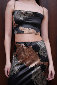 Black Textured Floral Co-ord Set