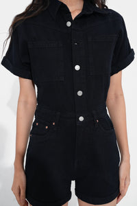 Black Denim Romper