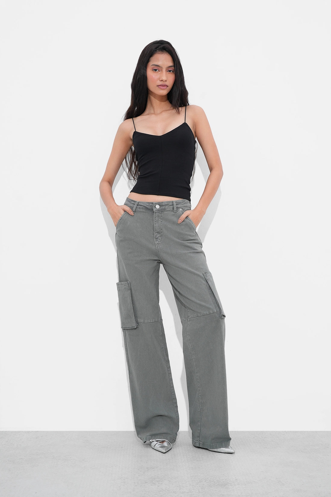 Sage Green Cargo Denim