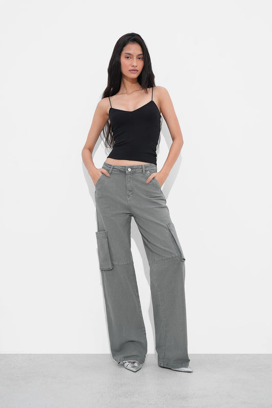 Sage Green Cargo Denim